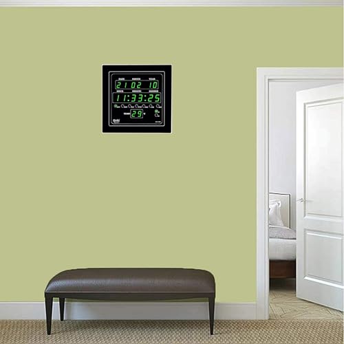 Ajanta Quartz Plastic Quartz Digital Green Led Square Wall Clock Olc - 302 (25.4 Cm X 3.5 Cm X 25.4 Cm) - Image 4
