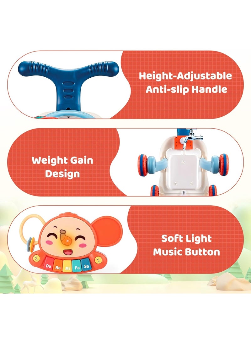 مشاية أطفال 3 في 1، تعلم المشي، الجلوس والوقوف، ألعاب دفع تعليمية مبكرة مع لوحة موسيقى للأطفال الرضع من عمر 12 شهرًا فما فوق، أزرق - Image 5