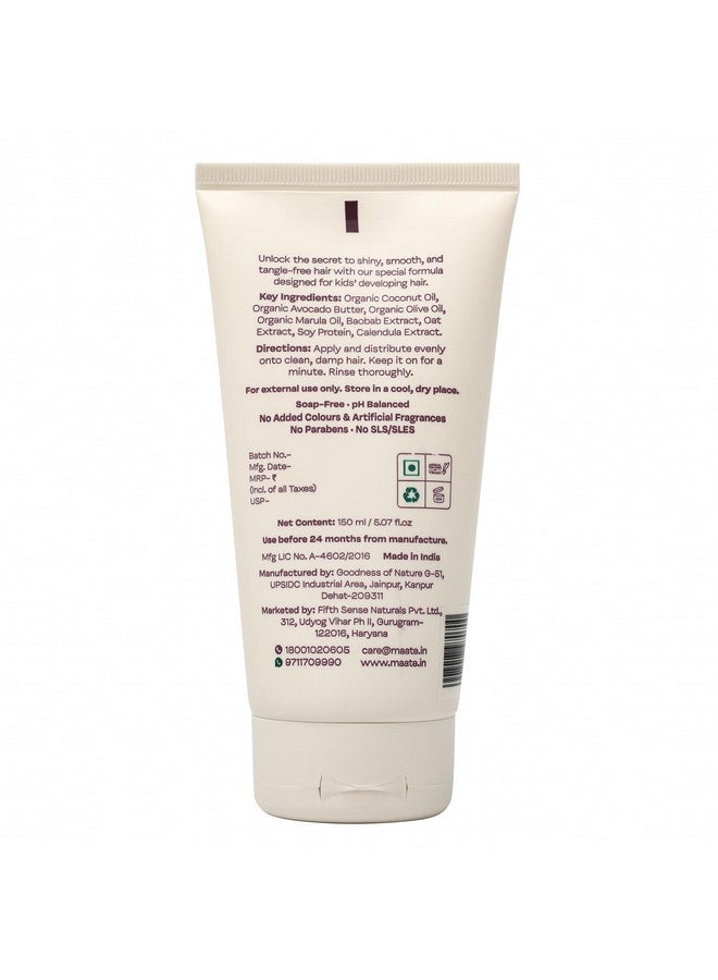 Maate Marula & Baobab Kids Conditioner 150 ml | For Curly & Frizzy Hair | Naturally Nourishes and Hydrates Hair | Enriched With Coconut & Olive Oil | Vegan | Tangle-Free | For Kid 3 Years and Older - Image 3