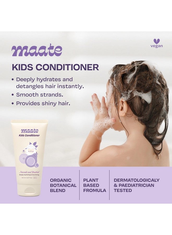 Maate Marula & Baobab Kids Conditioner 150 ml | For Curly & Frizzy Hair | Naturally Nourishes and Hydrates Hair | Enriched With Coconut & Olive Oil | Vegan | Tangle-Free | For Kid 3 Years and Older - Image 4