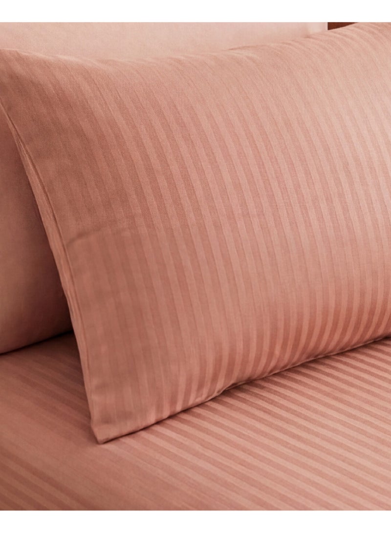 Elega Decor 210TC Cotton Satin Single Strpies Bed Sheet Set 2PC | Soft Breathable Satin Flat Sheet 180x260 cm | 1 pillowcase 50x75 cm | OEKO-TEX & ECAS Certified - Image 5