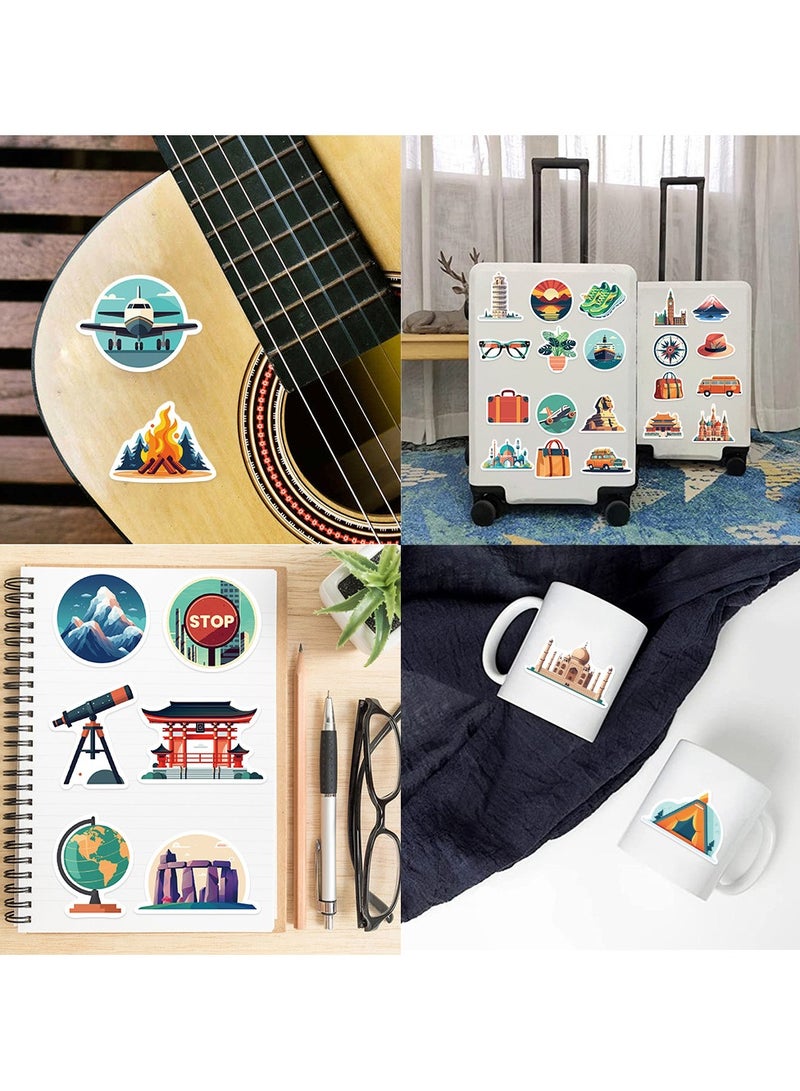 ORAINBOW World Travel City Stickers for Luggage 65Pcs Waterproof Vinyl Travel Stickers Pack for Water Bottle Laptop Bicycle Suitcase Scrapbook Journal Cars Famous City Scenery Decals - Image 3