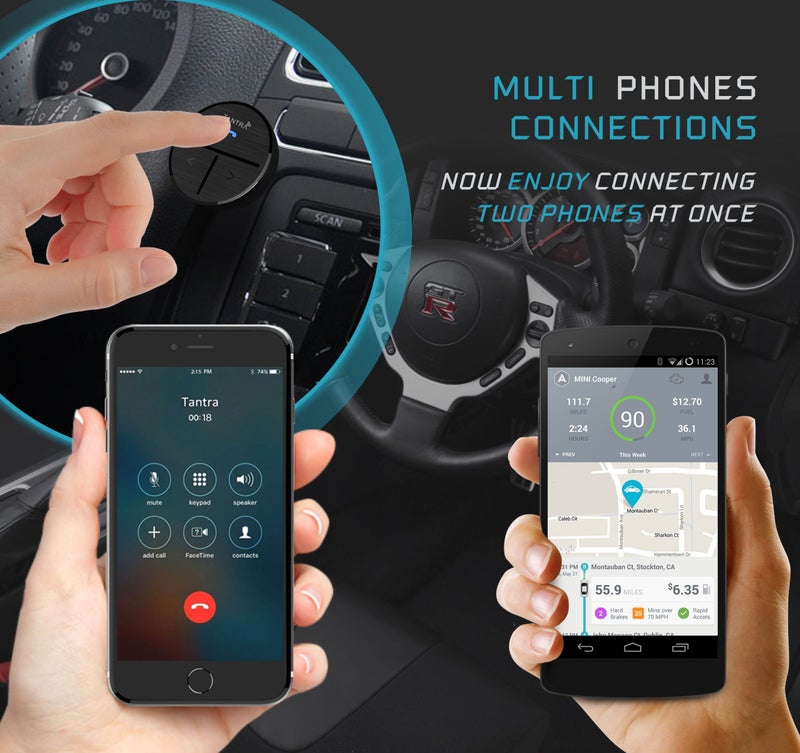 Tantra Fluke Pro Bluetooth Receiver 5.0 Bluetooth Kit for Car (Black) - Image 4