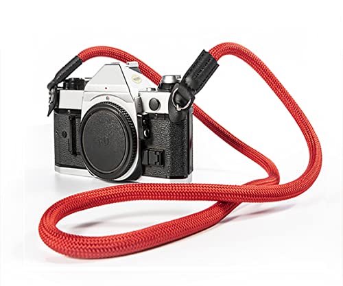 Eorefo Camera Strap Vintage 100cm Nylon Climbing Rope Camera Neck Shoulder Strap for Micro Single and DSLR Camera(Red) - Image 2