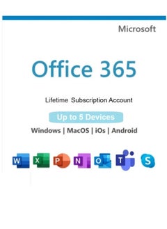 Office 365 Lifetime 5 Devices With 5 Users Access For Windows Mac Android