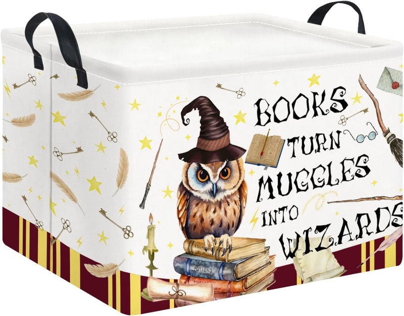 HKEC Rectangle Storage Basket with Handles,Collapsible Storage Bin,Books Box,Gift Basket(Magic) - Image 1
