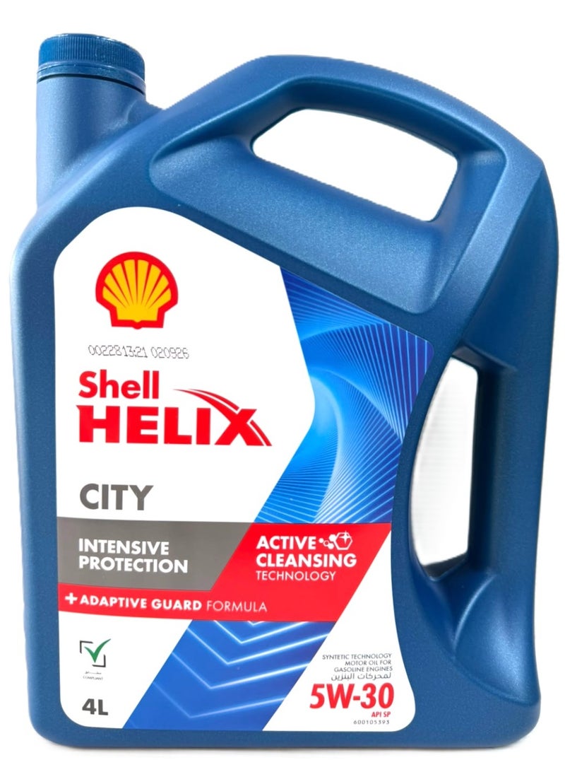 شل زيت محركات تخليقي Helix City 5W-30 سعة 4 لتر (لأنظمة التشغيل والإيقاف - Start-Stop) - Image 1
