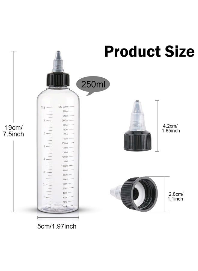 Cosywell Applicator Bottles for Hair 8.5oz Hair Squeeze Bottles with Graduated Scale Hair Dye Applicator Bottle Empty Plastic Hair Color Oil Bottle 2 Pack - Image 2