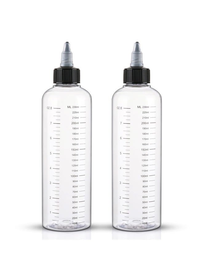 Cosywell Applicator Bottles for Hair 8.5oz Hair Squeeze Bottles with Graduated Scale Hair Dye Applicator Bottle Empty Plastic Hair Color Oil Bottle 2 Pack - Image 1