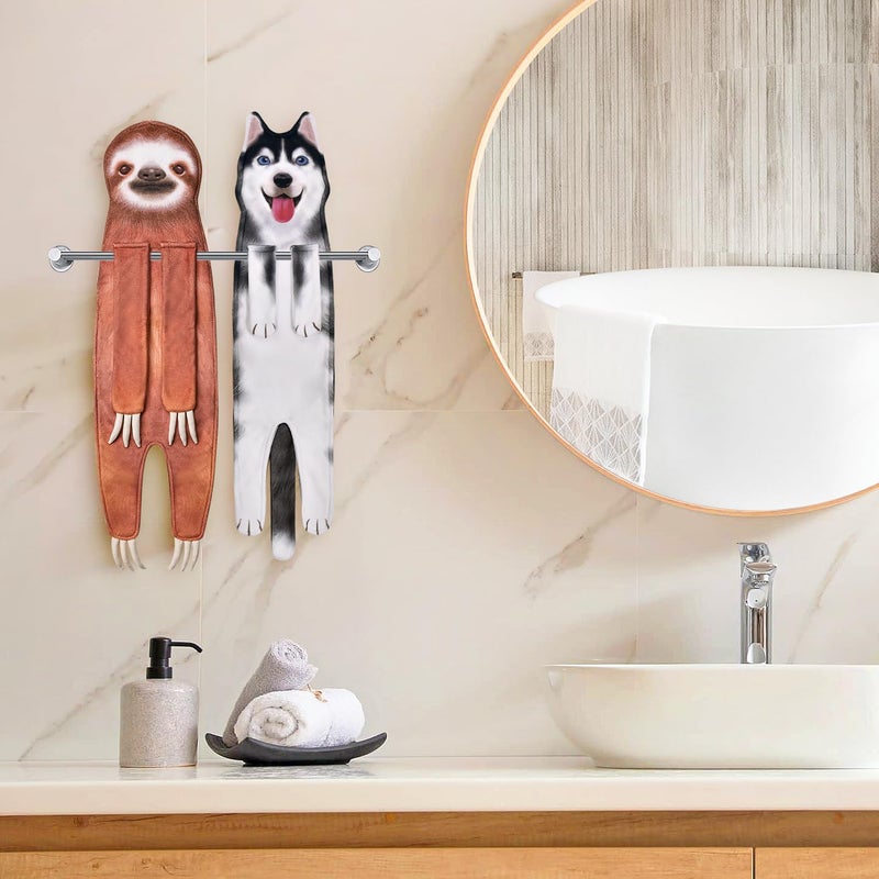 AGRIMONY Funny Sloth Hand Towels for Bathroom Kitchen - Sloth Gifts Cute Decorative Sloth Decor Hanging Face Towels Absorbent Soft- Mothers Valentines Day Housewarming Birthday Christmas Unique Gifts for Women  - Image 4