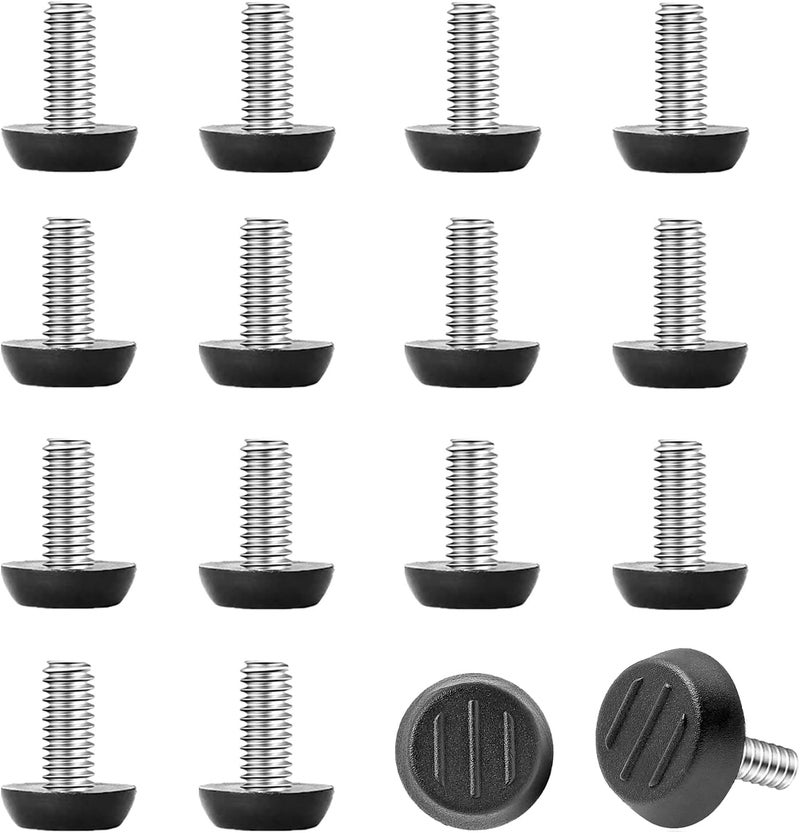 WAFJAMF 1/4-20‘‘UNC Thread Adjustable Furniture Levelers Table Feet Screw in Threaded, Screw on Chair Foot Glides Leveling for Tables, Chairs, Furniture Legs-16 Pcs (1/4-20UNC-16PCS) - Image 1