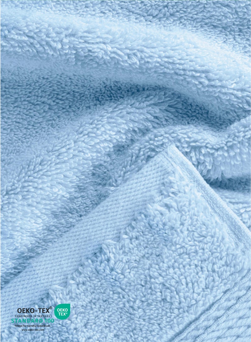 كوتون هوم Cotton Home Premium Cotton Towel 40x70cm Hand Towel 600 GSM Quick Dry Highly Absorbent Thick Bathroom SoftTowels for Bath And Spa Lightweight, Quick Dry and Durable Blue - Image 4