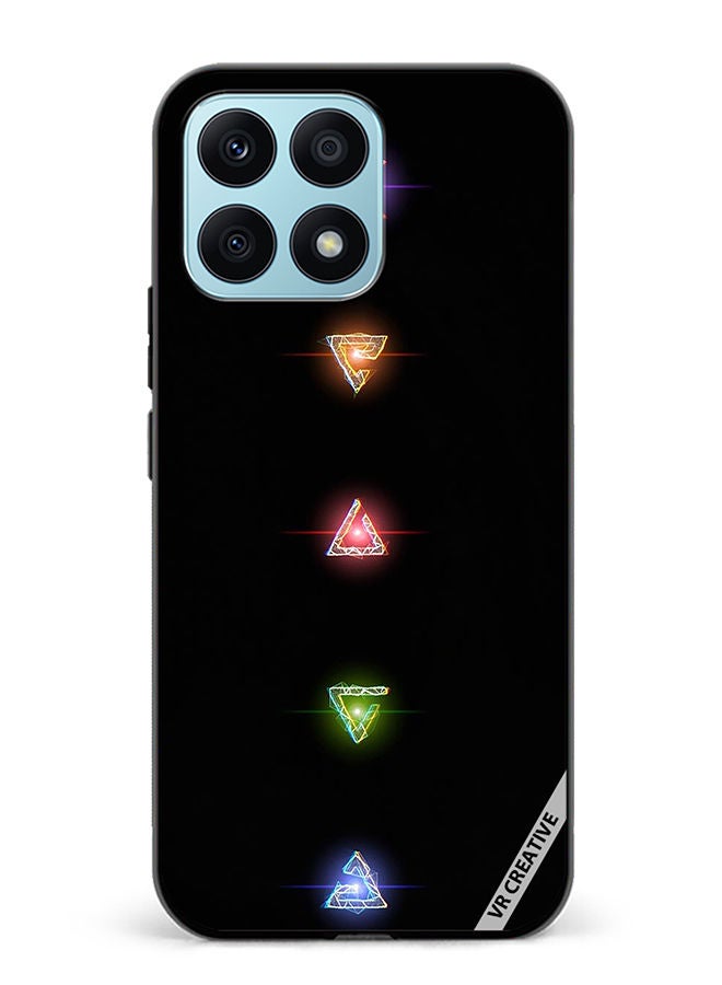 VR CREATIVE Protective Case Cover For Honor X8a Neon Lights Diamond Shapes Design Multicolour - Image 1