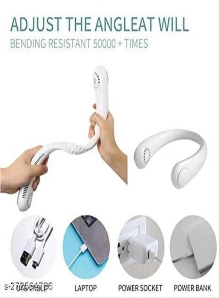 Dream Zone Bladeless Fan Portable Neck Fan 5 Gear Leafless Digital Display Hanging Neck 3000mAh Large Capacity Lazy Air Conditioner USB Handheld Small Fan - Image 2