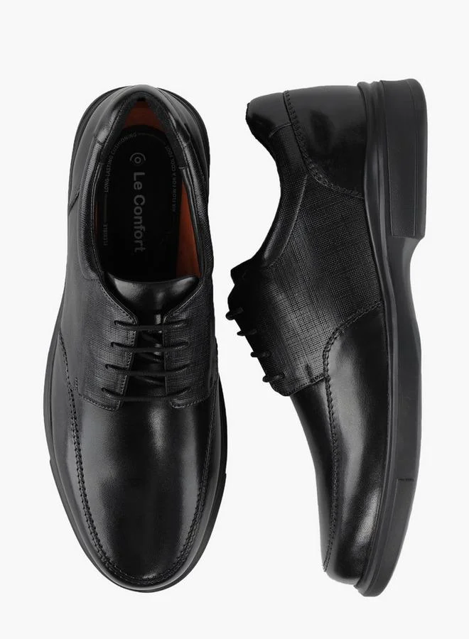 لو كونفورت Men Lace-Up Leather Derby Shoes