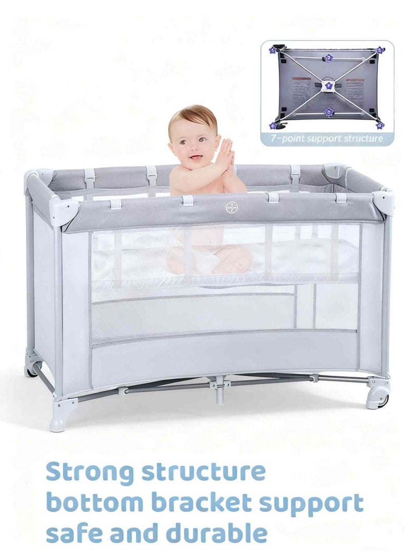 يو إل اتش واي سي سرير أطفال محمول 3 في 1 للسفر واللعب مع مهد - Image 1