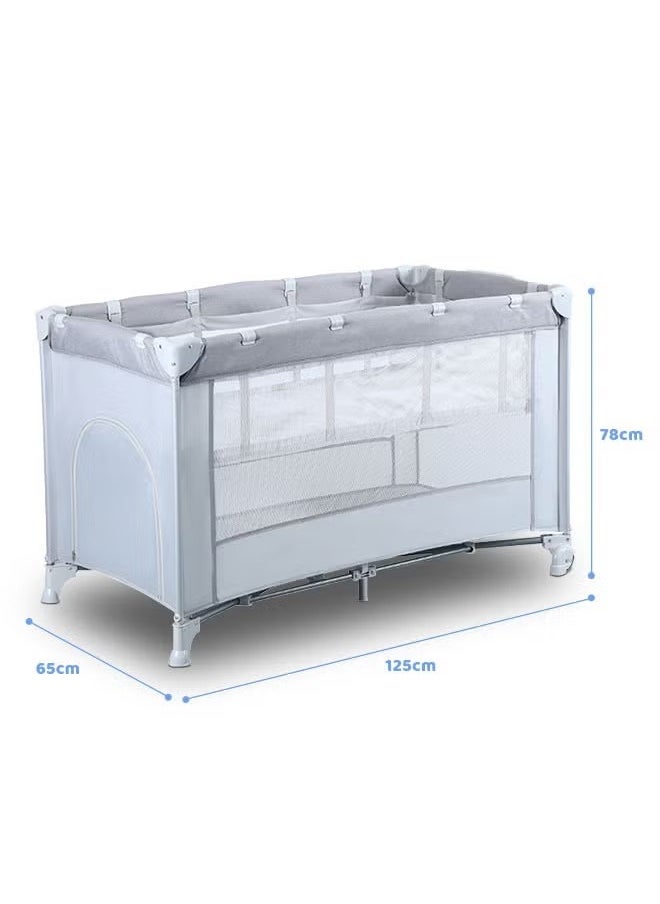 ULHYC - Multifunctional Portable Crib Foldable Double-Layer Mobile Children's Play Bed - Image 1