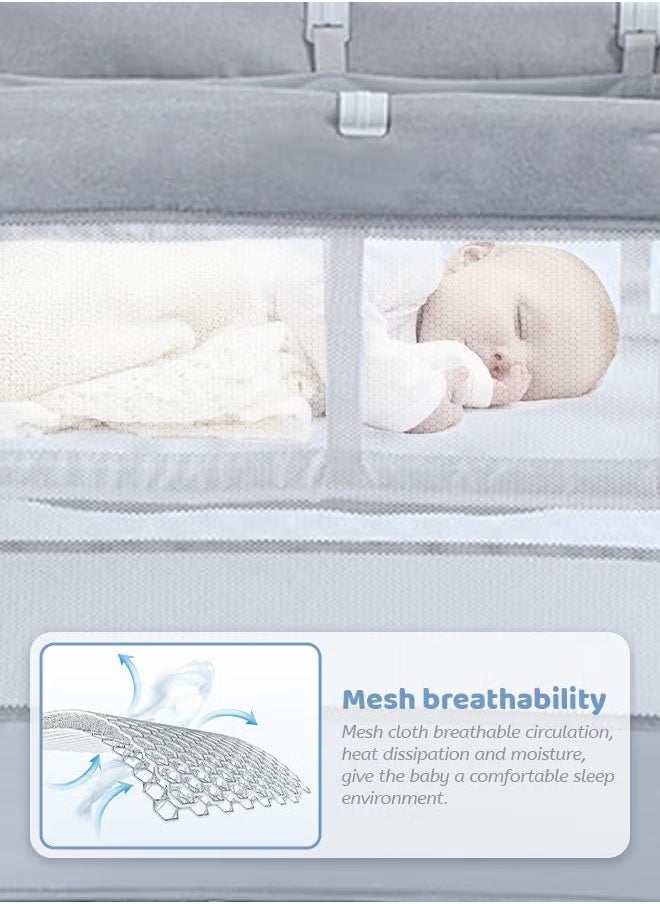 ULHYC - Multifunctional Portable Crib Foldable Double-Layer Mobile Children's Play Bed - Image 1
