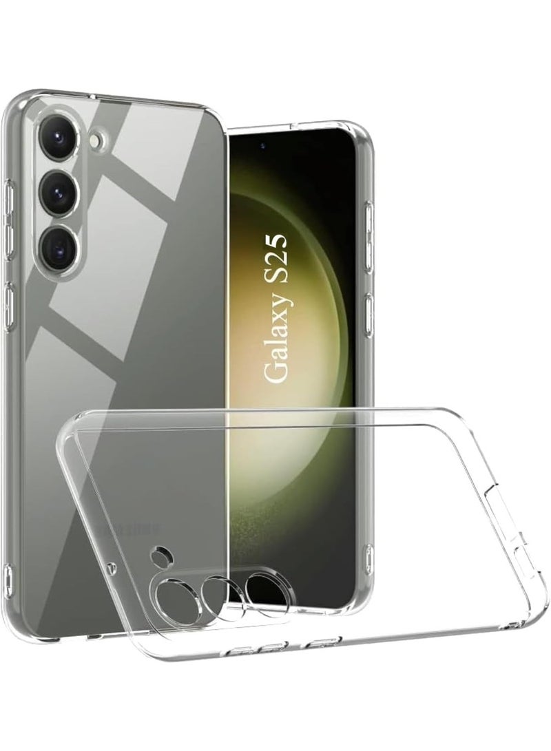 Muzz حافظة لهاتف سامسونج جالاكسي S25 حافظة شفافة مرنة من السيليكون TPU مقاومة للصدمات غطاء خلفي مطاطي شفاف - Image 1