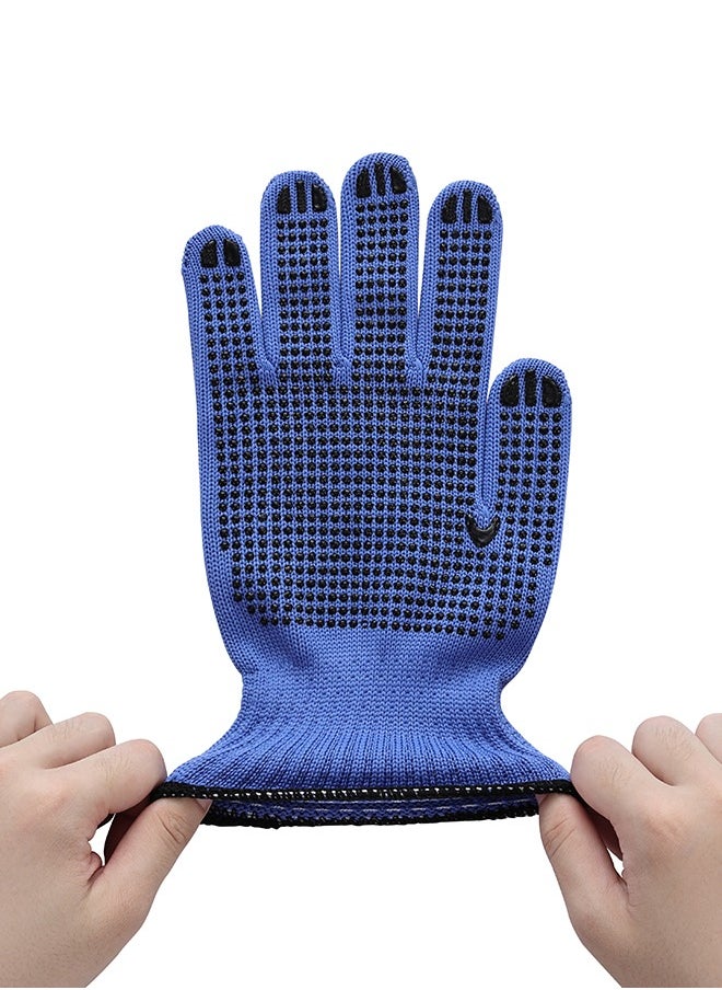 LAWAZIM Cotton Working Gloves -3 Pairs Blue Dotted- Non-Slip Rubber-Dotted Grip with Comfortable Fit Knitted Breathable Fabric - Durable Work Gloves for Gardening Repairs Construction and DIY Projects  - Image 4