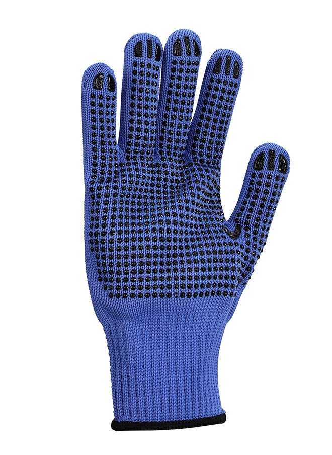 LAWAZIM Cotton Working Gloves -3 Pairs Blue Dotted- Non-Slip Rubber-Dotted Grip with Comfortable Fit Knitted Breathable Fabric - Durable Work Gloves for Gardening Repairs Construction and DIY Projects  - Image 5