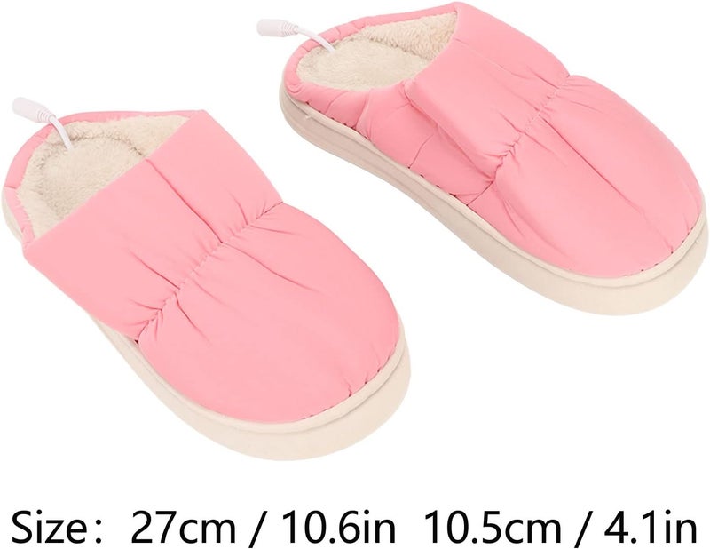 كلاراكو نعال مدفأة، أحذية قطيفة مدفأة كهربائية USB للرجال والنساء، مدفأة قدم للارتداء في المنزل، تحافظ على دفء القدمين (وردي) - Image 4