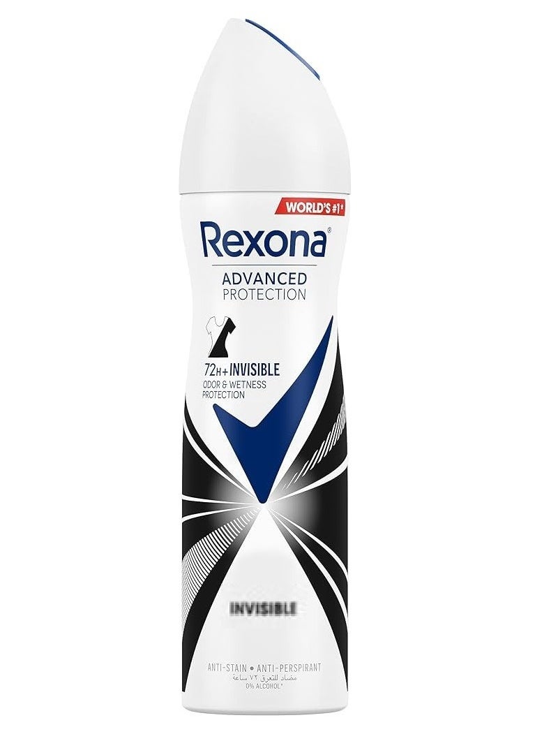 Rexona - Rexona Women's Antiperspirant Antibacterial Invisible Spray - 150ml - Image 1
