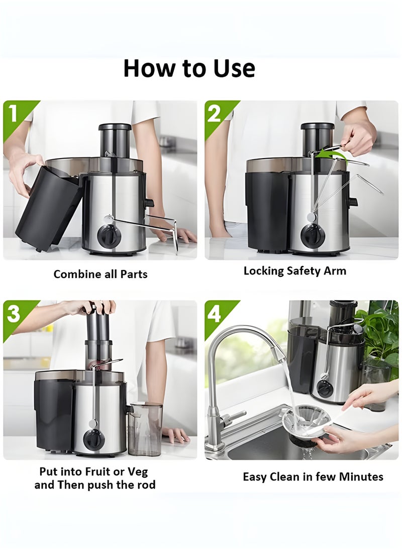 Juicer Extractor DX2071 – Unleash Pure Nutrition and Flavor with Powerful 800W Motor and Easy-to-Use Design for Daily Freshness