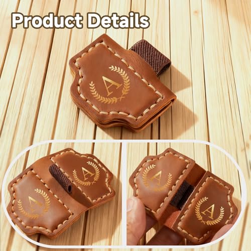 LZMLZM 26 Letters Magnetic Leather Bookmark with Pen Holder, Personalized Book Marks with Initials, Custom Name Book Makers Clips for Reading Women, Men, Teachers, Book Lovers Gifts(Red, A) - Image 2