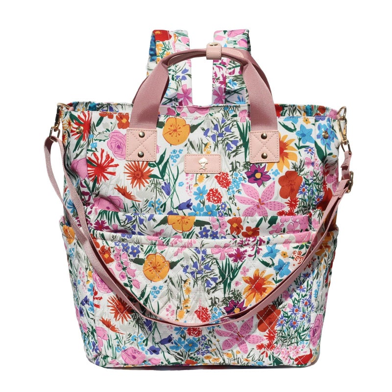 ESVAN Diaper Tote Bag Totepack Backpack Crossbody Bag 3 in 1 for Women Laptop Backpack Multifunctional with Insulated Pockets - Image 1