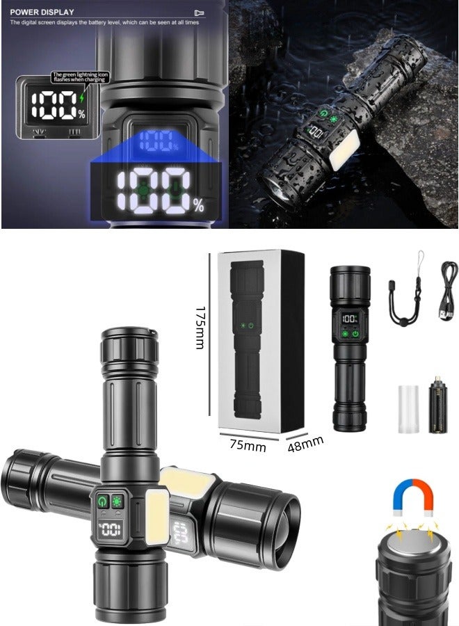 BESTPEAK Camping Flashlight | 9 Modes High Lumen Waterproof Shockproof Flashlight | 1500m Zoomable 30W LED Camping Accessory | Magnetic Base with COB Side Light for Multiple Uses - Image 1