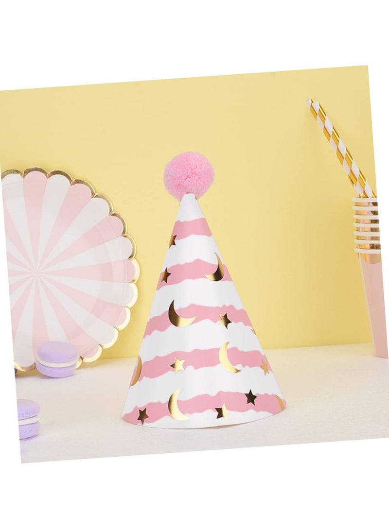 SYOSI 6pcs Birthday Party Hats, Adult Funny Party Kids Activities Daisy Lovely Unicorn Prop Style Paper Pom Pompom Pompoms Adorable Caps, Birthday Party Supplies and Decorations - Image 5