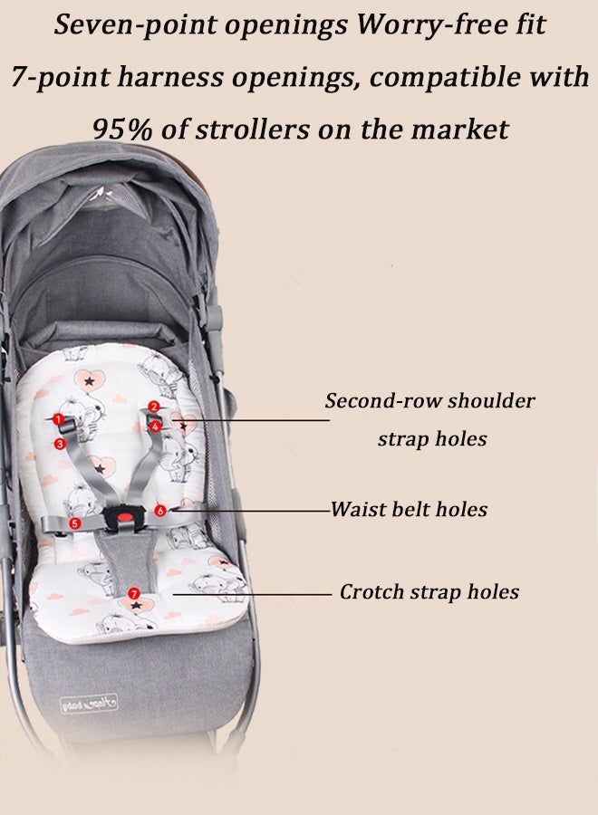 Vinnatsu Baby High Chair Cushion, Soft And Comfortable Cotton Baby Dining Chair Cushion, Cotton Baby Stroller Cushion Pad, Colored Pattern Design Baby Carriage Non Slip Cushion, Car Seat Pad, Happy Planet - Image 4