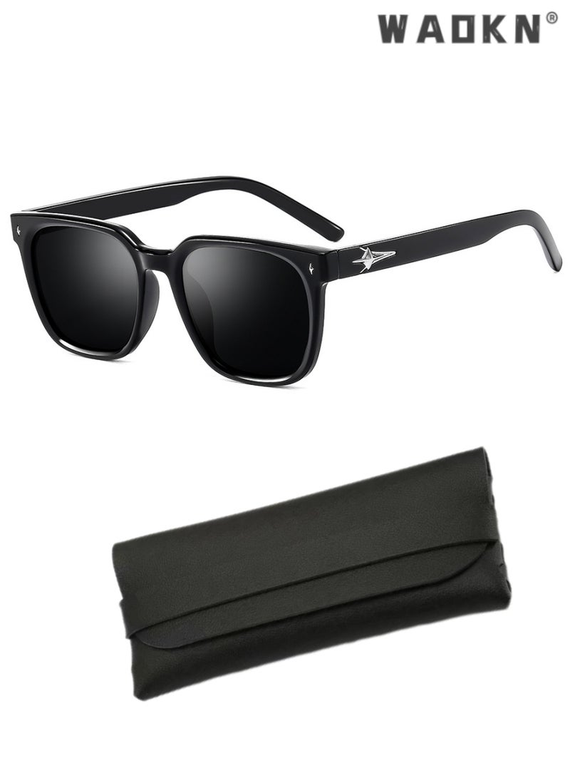 WAOKN Polarized Sunglasses Men, Fashion Square Sun Glasses Women, Classic Shades for Womens,UV400 Protection Sun Glasses,Fashion Anti-Glare Sun Shades for Driving, Fishing, Golfing, Traveling - Image 1