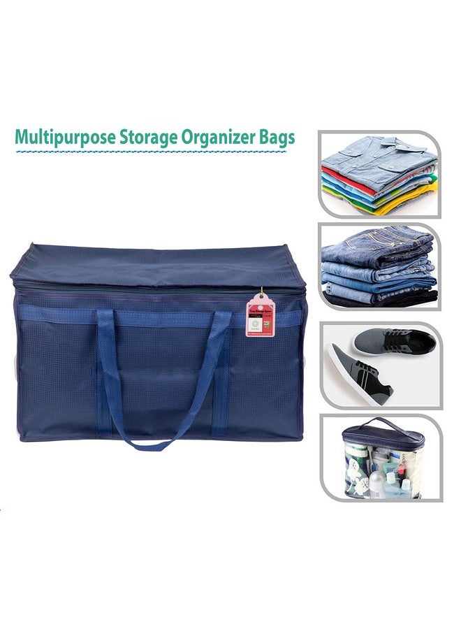 Luces Nylon Blue Pack of 1 Travelling Bag Duffle Bags Wardrobe Luggage Organizer Under Bed Storage Bag Large - Image 5