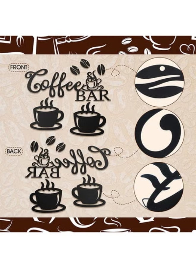 fantasize Coffee Bar Decor Coffee Signs for  Metal Rustic Sign Hanging Wall Decor Metal Wall Art for Home Office Kitchen(Coffee Bar, Bean and Cup Style) - Image 2