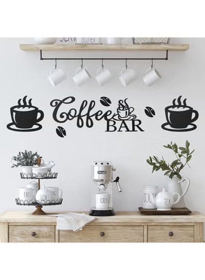 fantasize Coffee Bar Decor Coffee Signs for  Metal Rustic Sign Hanging Wall Decor Metal Wall Art for Home Office Kitchen(Coffee Bar, Bean and Cup Style) - Image 3