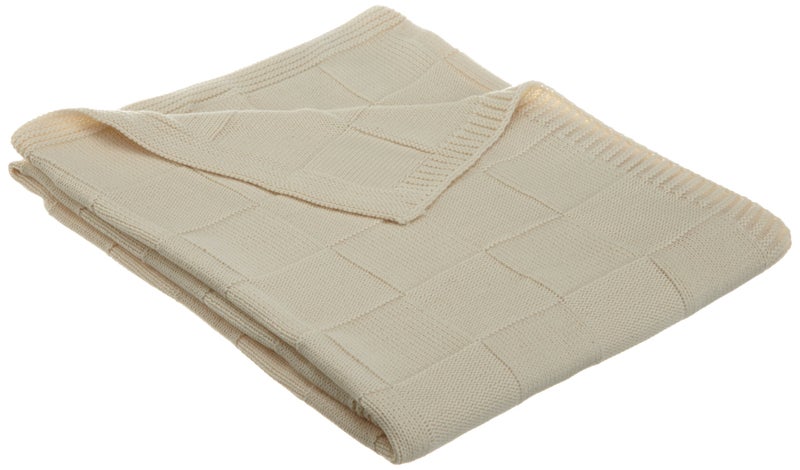 American Baby Company American Baby Company Sweater Knit Swaddle Blanket Made with Organic Cotton Natural Color 