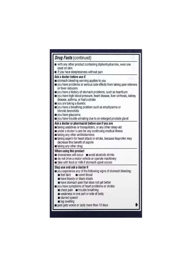 Advil PM Ibuprofen 200 mg  120 Coated Caplets - Image 2