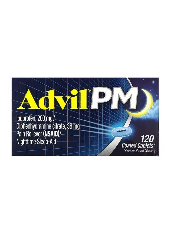 Advil PM Ibuprofen 200 mg  120 Coated Caplets - Image 1