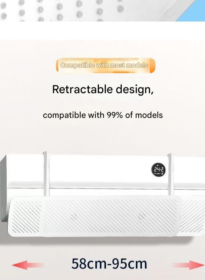 Air Conditioner Deflector,Split Ac Adjustable Flow Deflector, Air Conditioning Wind Shield,Adjustable Wind Direction Preventing Ac From Blowing Directly/Adjustable Size/For Home Office Retractable A - Image 5