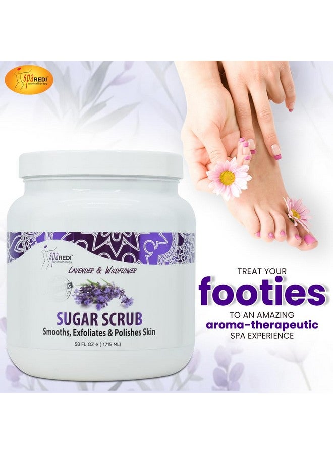 SPA REDI Sugar Scrub - Exfoliating, Moisturizing, Hydrating and Nourishing, Glow, Polish, Smooth and Fresh Skin - Body Exfoliator, Lavender & Wildflower - 58 Ounces - Image 4