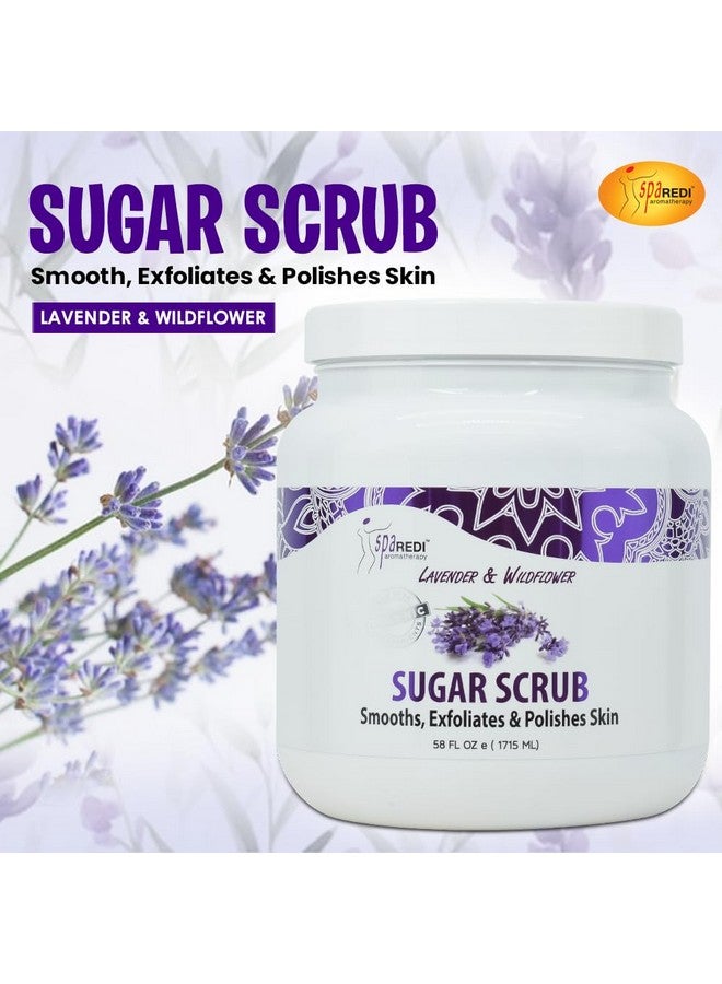 SPA REDI Sugar Scrub - Exfoliating, Moisturizing, Hydrating and Nourishing, Glow, Polish, Smooth and Fresh Skin - Body Exfoliator, Lavender & Wildflower - 58 Ounces - Image 2