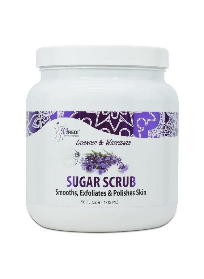 SPA REDI Sugar Scrub - Exfoliating, Moisturizing, Hydrating and Nourishing, Glow, Polish, Smooth and Fresh Skin - Body Exfoliator, Lavender & Wildflower - 58 Ounces - Image 1