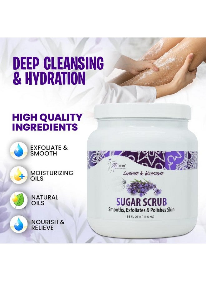 SPA REDI Sugar Scrub - Exfoliating, Moisturizing, Hydrating and Nourishing, Glow, Polish, Smooth and Fresh Skin - Body Exfoliator, Lavender & Wildflower - 58 Ounces - Image 5