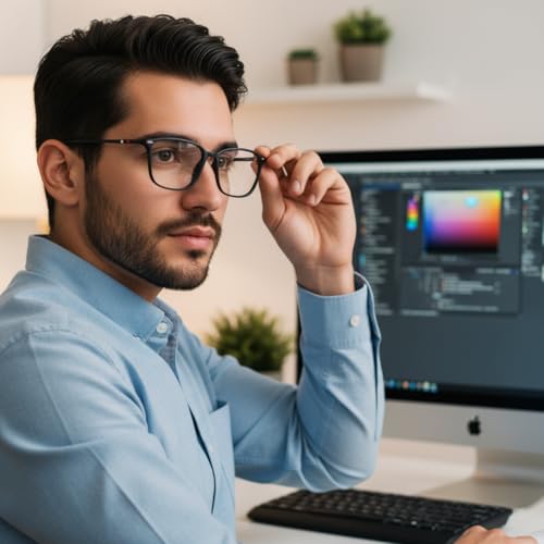 Cyxus Blue Light Blocking Glasses Men Women Computer Gaming Glasses Rectangle TR90 frame Anti Eyestrain UV400 Black - Image 2