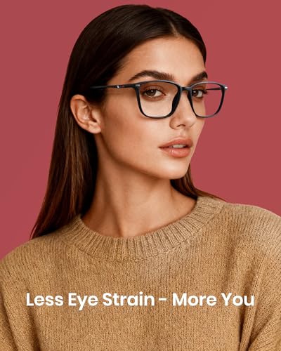 Cyxus Blue Light Blocking Glasses Men Women Computer Gaming Glasses Rectangle TR90 frame Anti Eyestrain UV400 Black - Image 3