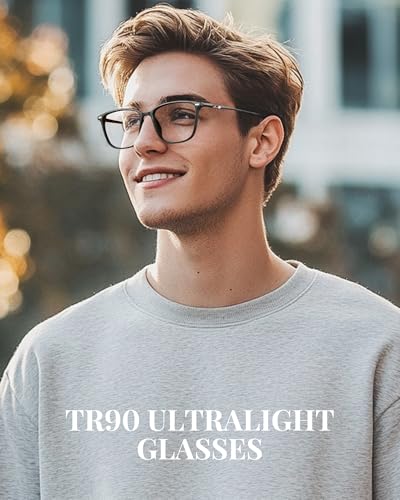 Cyxus Blue Light Blocking Glasses Men Women Computer Gaming Glasses Rectangle TR90 frame Anti Eyestrain UV400 Black - Image 4