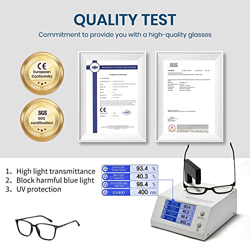 Cyxus Blue Light Blocking Glasses Men Women Computer Gaming Glasses Rectangle TR90 frame Anti Eyestrain UV400 Black - Image 5