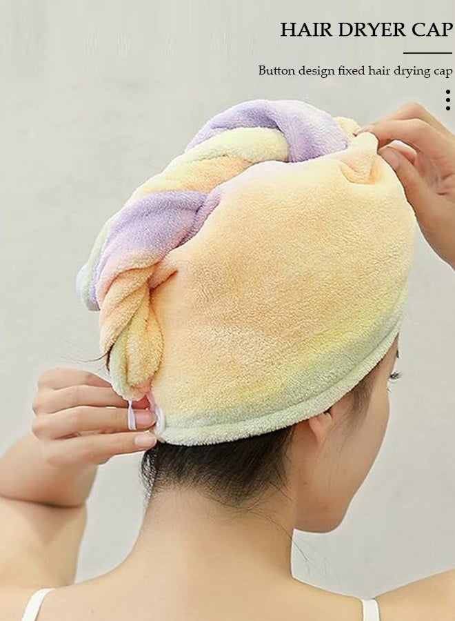 DUNISO 4 Pcs Bath Wrap Towel and Hair Drying Towel Kit, Adjustable Elastic Ultra Absorbent Towel Wrap with Snap Closure Microfiber Soft Coral Fleece Quick Dry Hair Towel Wrap for Women Girl - Image 5